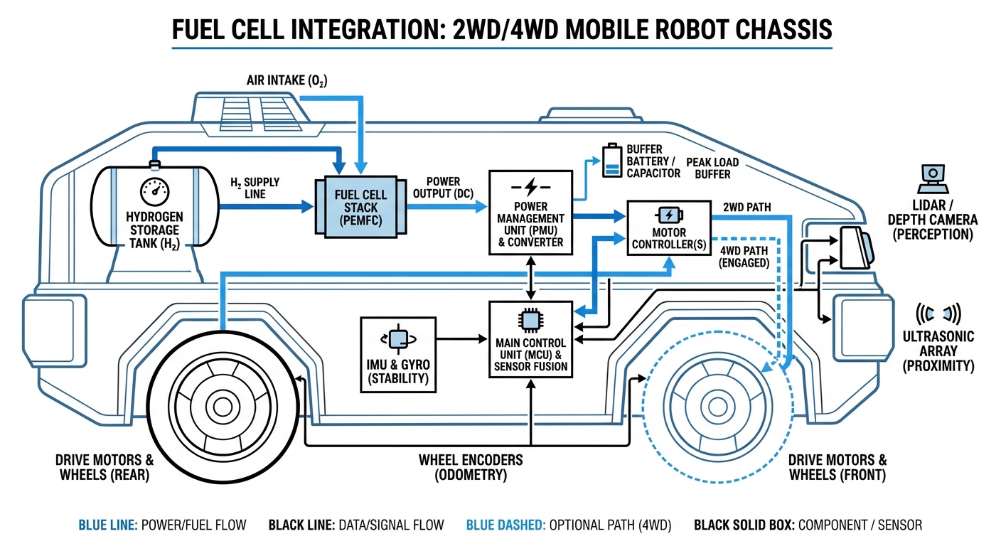 Technical Diagram of PEM Fuel Cell
