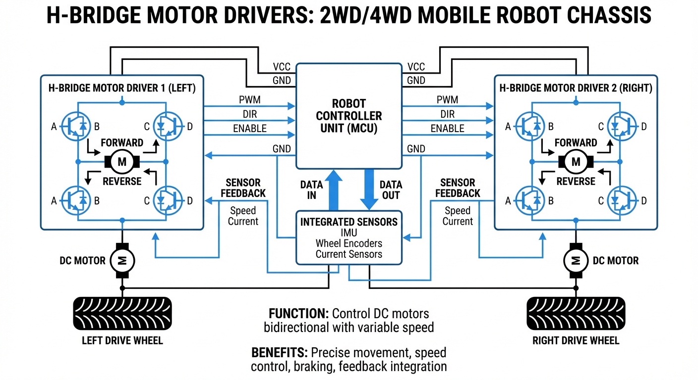 Technical Diagram of H-Bridge Circuit