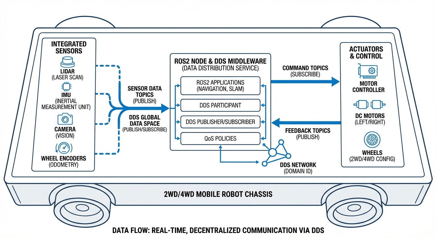 Technical Diagram of ROS2 DDS Architecture