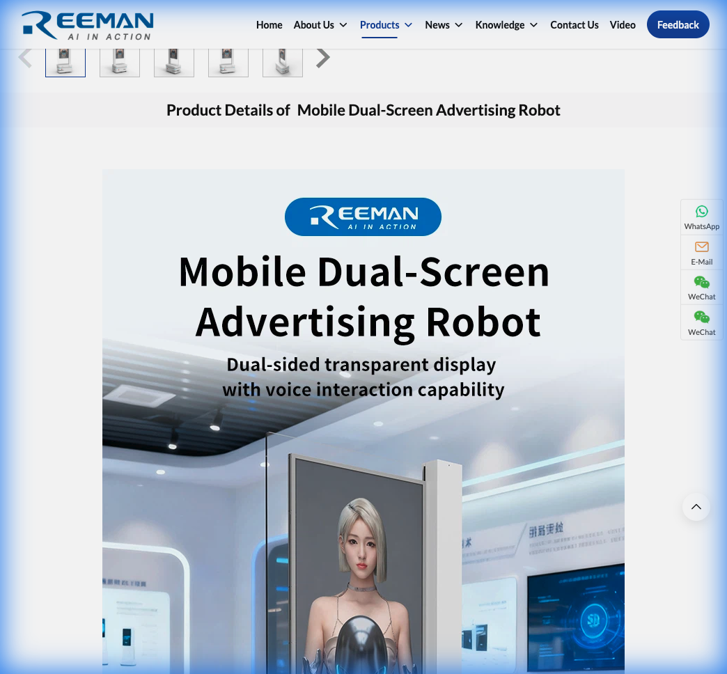 Mobile Dual-Screen Advertising Robot